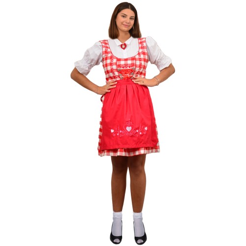 Dirndl Hertzchien carrreaux rouges